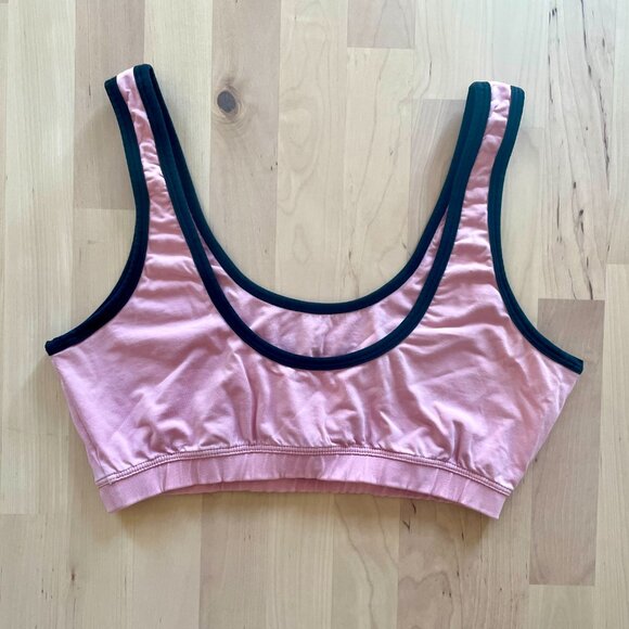 Teddy Fresh Women's Pink & Black Trim 'Send Help' Bralette Sports Bra size Small - Picture 3 of 3